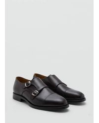 Mango - Double Buckle Leather Shoe - Lyst