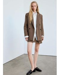 Mango - Check-Print Jacket - Lyst