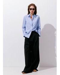 Mango - Cotton And Lyocell Blend Straight Shirt - Lyst