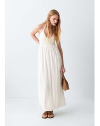 MANGO TEEN - Long Dress With Crochet Detail - Lyst