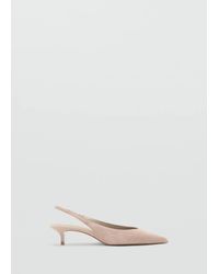 Mango - Suede Kitten Heel Shoe - Lyst