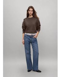 MANGO TEEN - Cotton Sweatshirt With Button Shoulders - Lyst