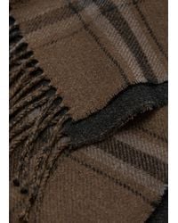 Mango - Sciarpa Quadri Scozzesi Frange Kaki - Lyst