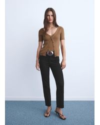 Mango - Sienna Flared Cropped Jeans - Lyst