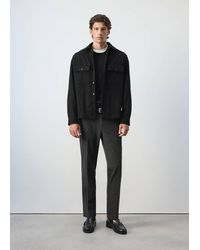 Mango - Wool-Blend Overshirt With Pockets - Lyst