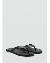 Mango - Leather Straps Sandals - Lyst