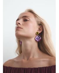 Mango - Orecchini Ciondoli Bicolore Viola - Lyst