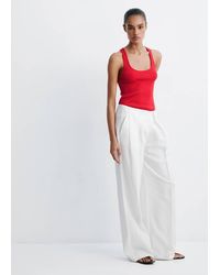 Mango - Fitted Ribbed Top - Lyst