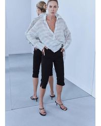 Mango - Capri Trousers With Belt - Lyst