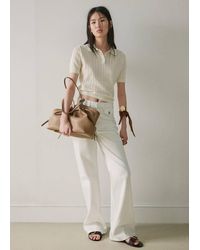 Mango - Wide Leg Mid-Rise Jeans With Pockets - Lyst
