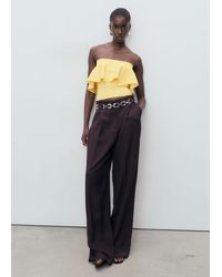 Mango - Maxi-Ruffle Strapless Top - Lyst