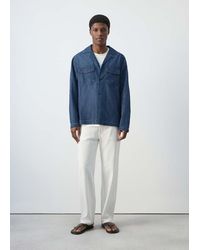 Mango - Denim Overshirt Pockets - Lyst