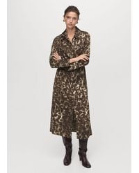 Mango - Printed Shirt Dress With Belt - Lyst