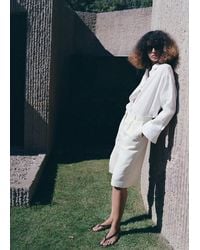 Mango - Straight Linen Bermuda Shorts - Lyst