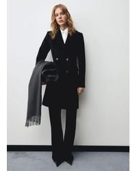 Mango - Double-Breasted Midi Wool Coat - Lyst