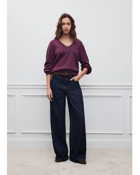MANGO TEEN - Marl Knit V-Neck Jumper - Lyst