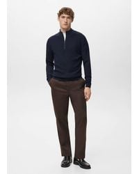 Mango - Ribbed Sweater With Zip Neck - Lyst