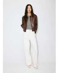 Mango - Croc-Effect Faux Leather Jacket - Lyst