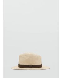 Mango - Chapeau Fibre Naturelle Naud Écru - Lyst