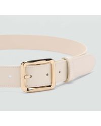 Mango - Square Buckle Belt - Lyst
