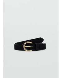 Mango - Suede Leather Belt - Lyst