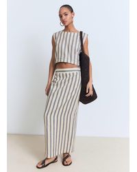 Mango - Gestreiftes Leinen-Top - Lyst