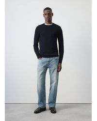Mango - Fine Knit Cotton Blend Polo - Lyst