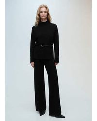 Mango - Fine-Knit Wideleg Trousers - Lyst