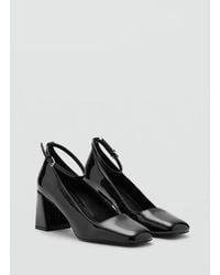 Mango - Patent Leather High-Heeled Shoes With Ankle Straps - Lyst