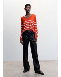 Mango - Fine-knit V-neck Sweater - Lyst