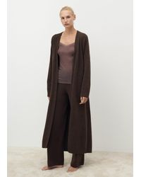 Mango - Knitted Long Dressing Gown - Lyst