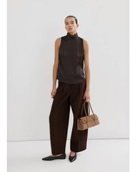 Mango - High Collar Satin Blouse - Lyst