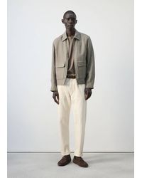 Mango - 100% Linen Jacket With Pockets - Lyst