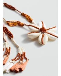 Mango - Shells Bead Necklace - Lyst