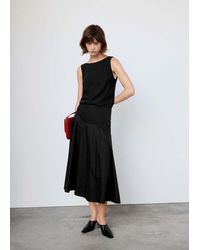 Mango - Satin Top With Draped Back - Lyst