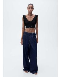 Mango - Crop Top With Bow On The Back - Lyst
