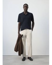 Mango - Fine Knit Cotton Blend Polo - Lyst
