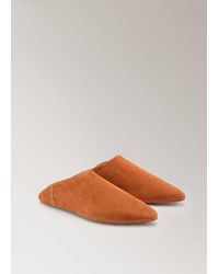 Mango - Leather Clogs With Stitching Detail - Lyst