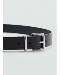 Mango - Buckle Leather Belt - Lyst