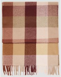 Mango - Check Scarf With Fringed Ends - Lyst