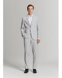 Mango - Stretch Fabric Super Slim-Fit Suit Trousers - Lyst