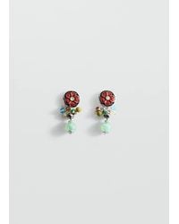 Mango - Beaded Flower Earrings - Lyst
