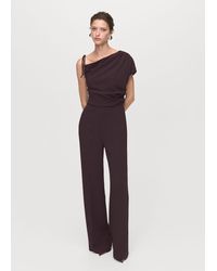 Mango - Overall Mit Asymmetrischem Kragen Und Schleife - Lyst