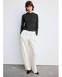 Mango - Fine-Knit Cardigan With Metal Buttons - Lyst
