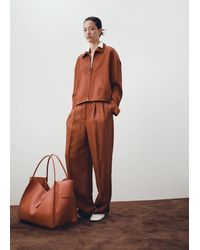 Mango - Linen-Blend Pleated Trousers - Lyst
