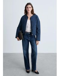 Mango - Quilted Bomber Jacket - Lyst