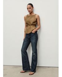 Mango - Jeans Fiona Flare Vita Media Blu Scuro - Lyst