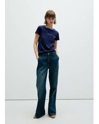 Mango - Logo Print Cotton T-Shirt - Lyst