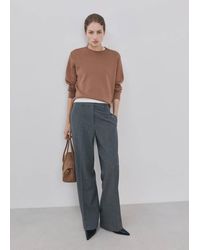 Mango - Round-Neck Knitted Sweater - Lyst