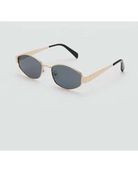 Mango - Oval Metal Frame Sunglasses - Lyst